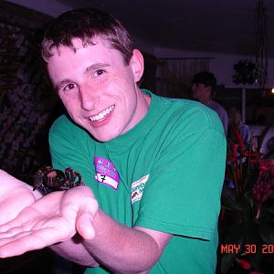 Holding a tarantula in Costa Rica