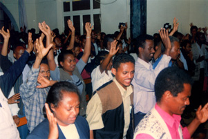 Eritreans worshipping