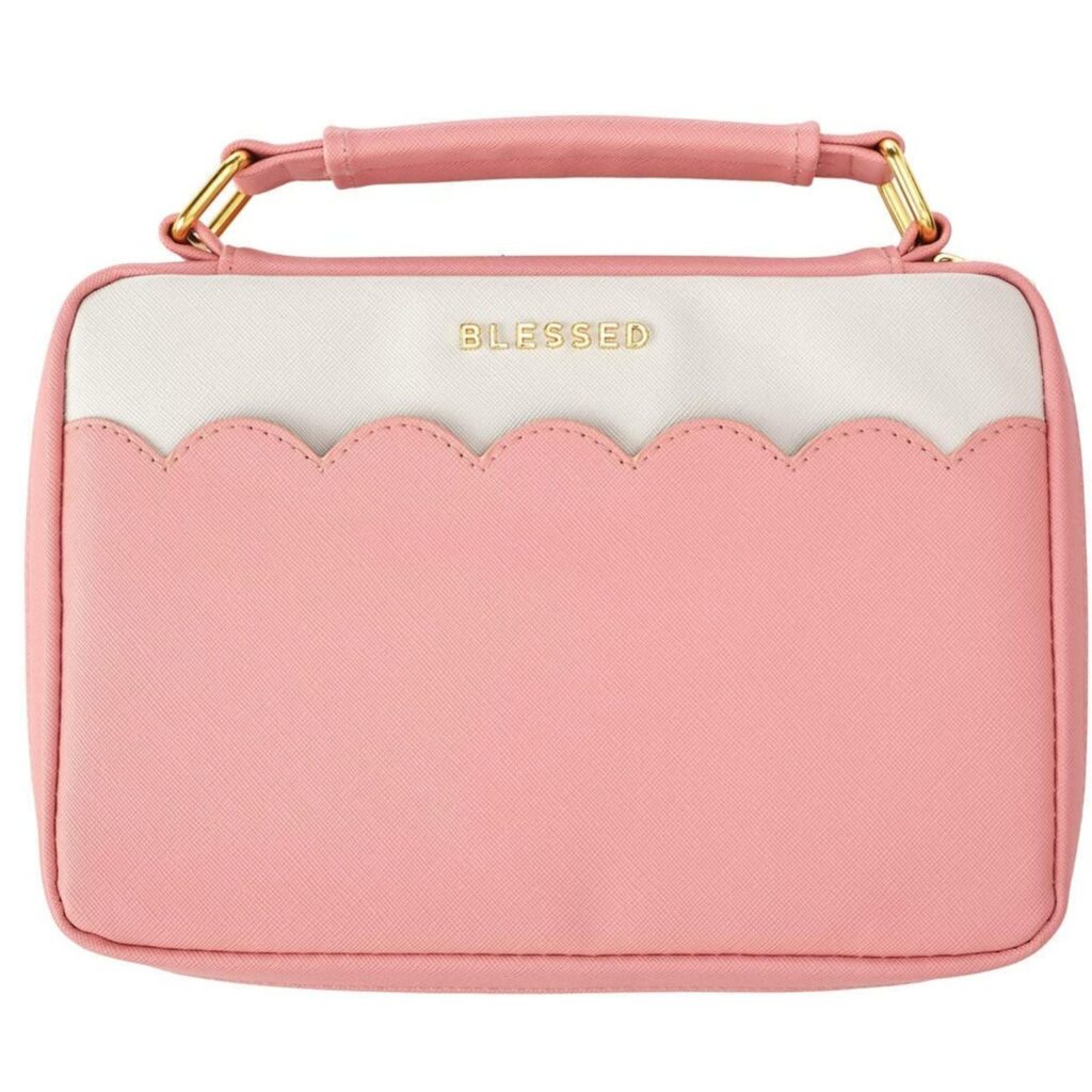 Blessed Pink Scalloped Bible Cover.
