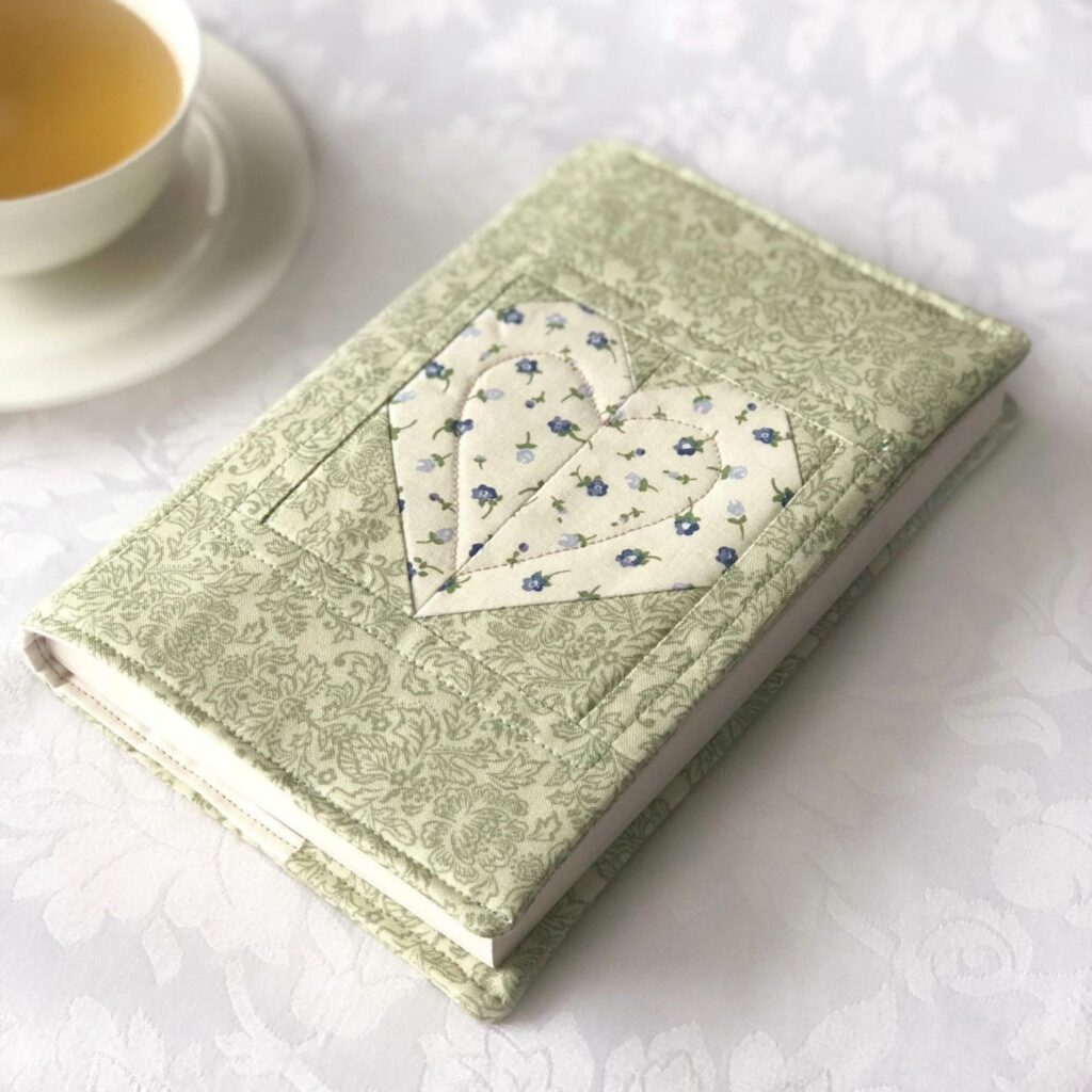 Custom Bible Cover, Fabric Book Cover, Patchwork Heart.