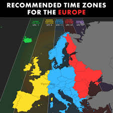 map shows the recommended time zones ...