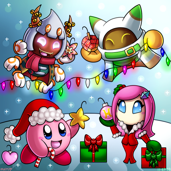 Christmas Kirby and Friends.png