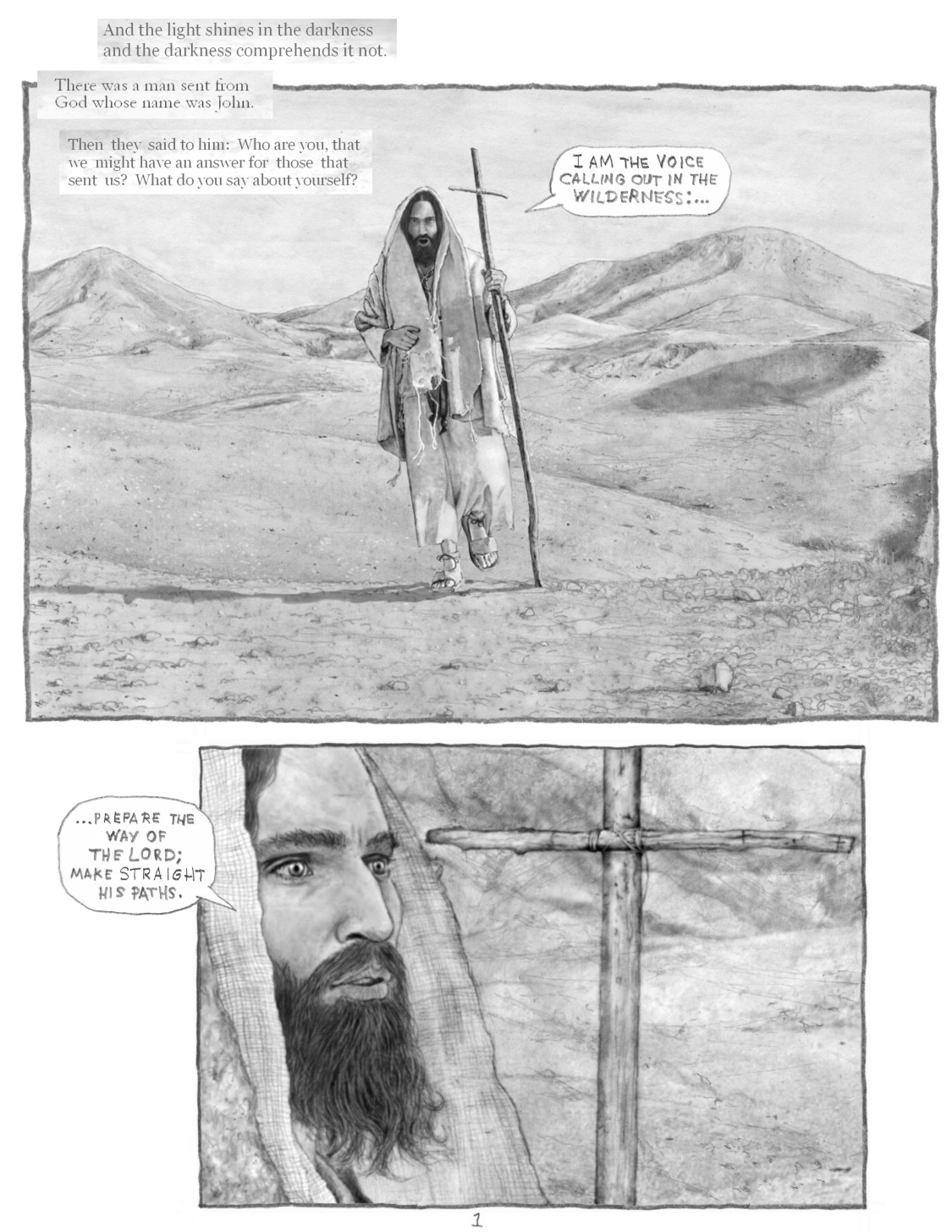 John the Baptist - pencil drawings, sequential art. Make Straight His Paths.jpg