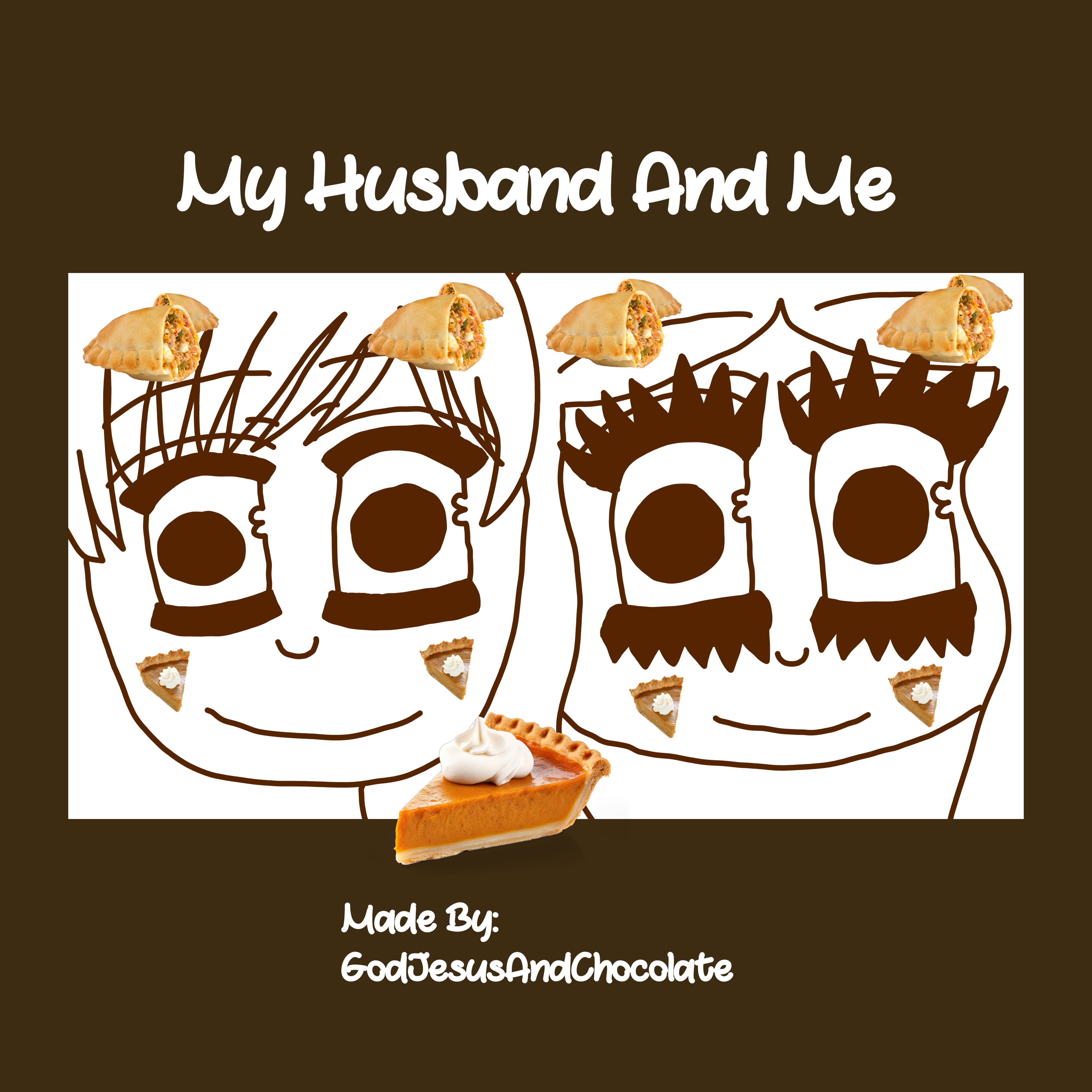 Me And My Husband Digital Art Chocolate Krita XP-Pen Drawing Tablet 3 With Empanadas And Pumpk...png