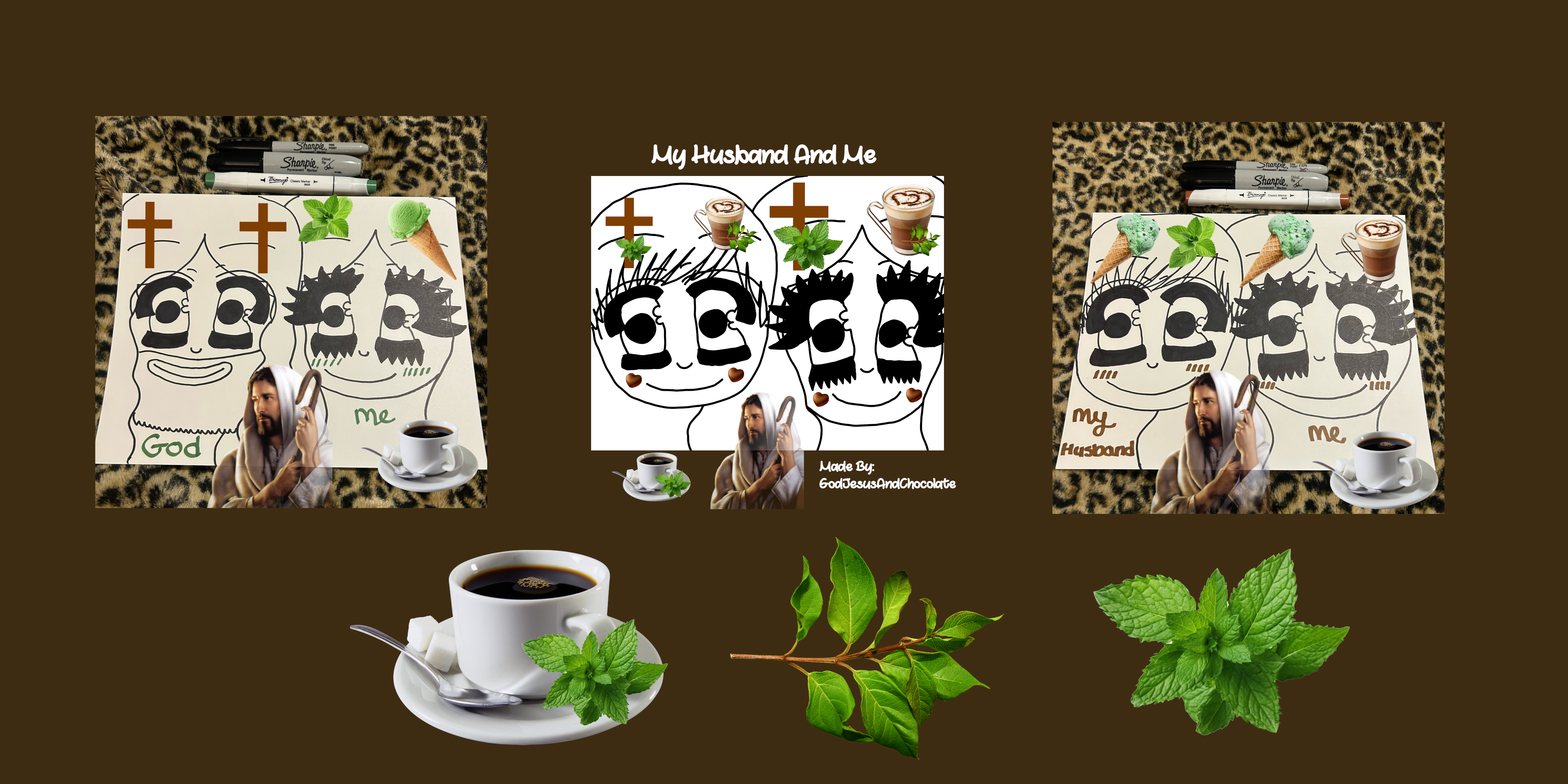 My Drawings God My Husband And Me Banner 2 Coffee Peppermint Leaves Leaves.png