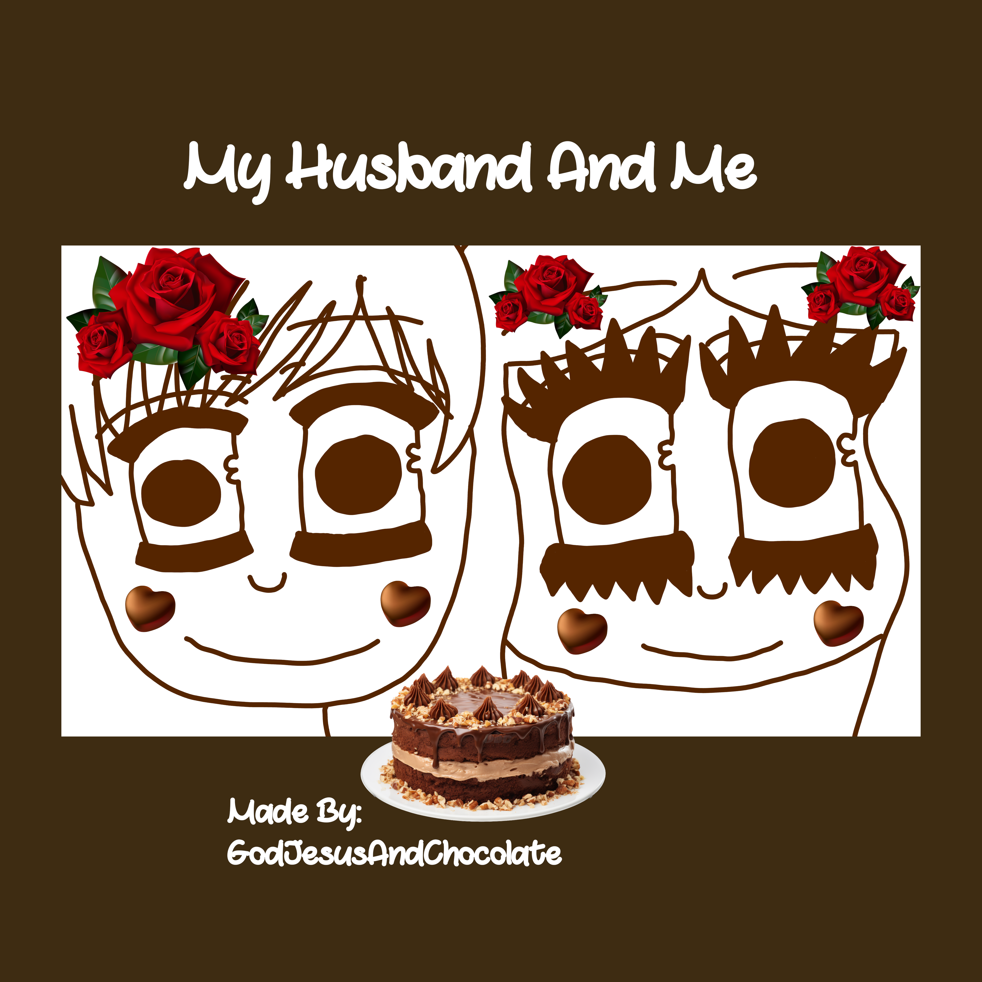 My Husband And Me Digital Art Chocolate Krita Gimp XP-Pen Dell Alienware German Chocolate Cake...png