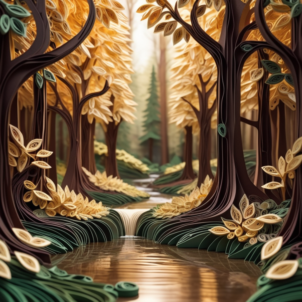paper style A peaceful forest.png