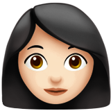Woman Light Skin Black Hair Chocolate Eyes Emoji Apple.png