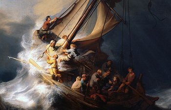 Jesus Calms A Storm On The Sea