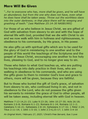 More Will Be Given