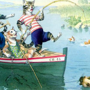 Cats go fishing