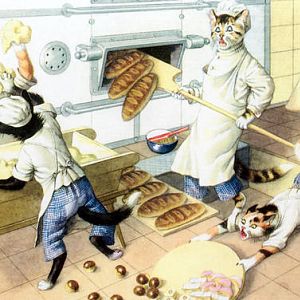 Cats bake bread