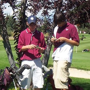 me(right) and freind(left) golfing