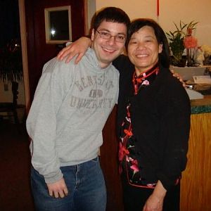 Me and the owner of a local chinese restaurant in my home town. She always says I'm too skinny and gives me free egg rolls and cookies. I <3 her!