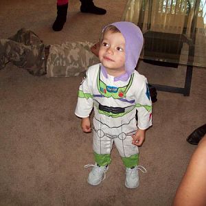 Our Little man was Buzz Lightyear for Halloween :)