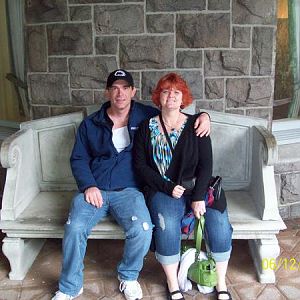 My wife and I at bolts castle on the thousand islands