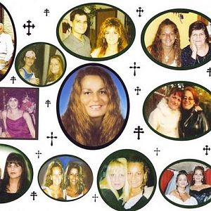 a collage made for my beloved sister Carla r.i.p. with each of her siblings and parents