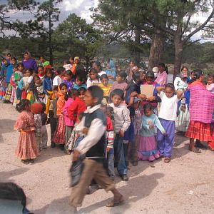 We organized things as well as we could, having people line up to get one bag of food staples each, so that no one got more then anyone else.