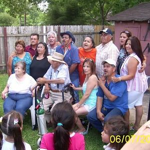 My grandpa and his sons and daughters. My aunts and uncles