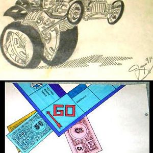 Simple car and part of Monopoly Game...