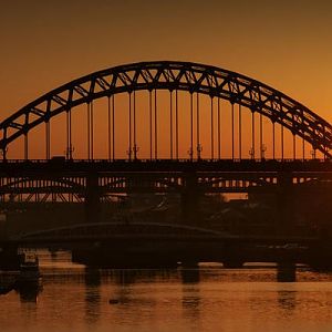 sunset at the bridge