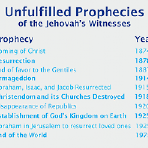 Jehovahs witnesses false prophecies