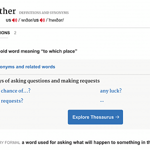 The word "Whither" in Macmillan Dictionary