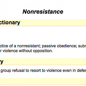 1913 Webster definition of Nonresistance