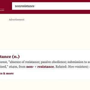 Nonresistance at etymology website
