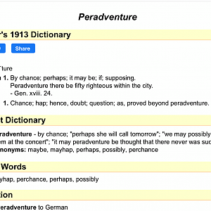 Peradventure - at Websters Dictionary (1913)