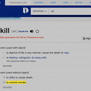 Dictionary - Understanding the word - kill.