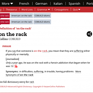 On the rack - meaning