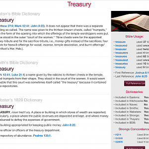 Definition of the Bible word “Treasury.”
