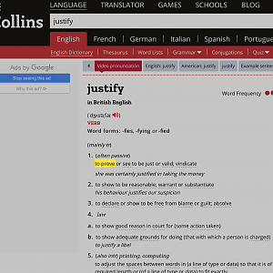 Justify at CollinsDictionary