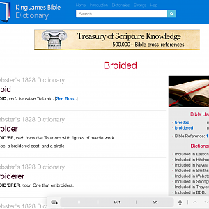 Broided at King James Bible Dictionary