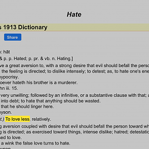 Hate - Websters Dictionary