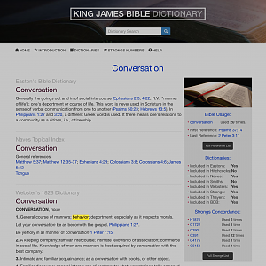 Conversation definition at KJB Dictionary