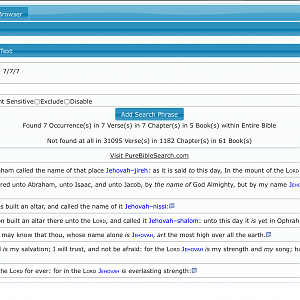 Word “Jehovah” appears 7 times in the King James Bible