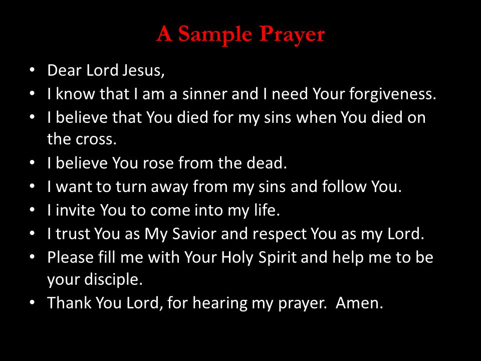 A Sample Prayer for those who feel lost.