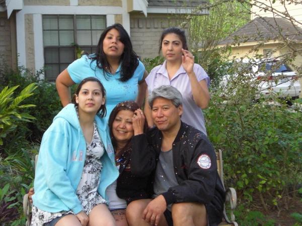 My sis, me then bottome row my little sis and mom and dad