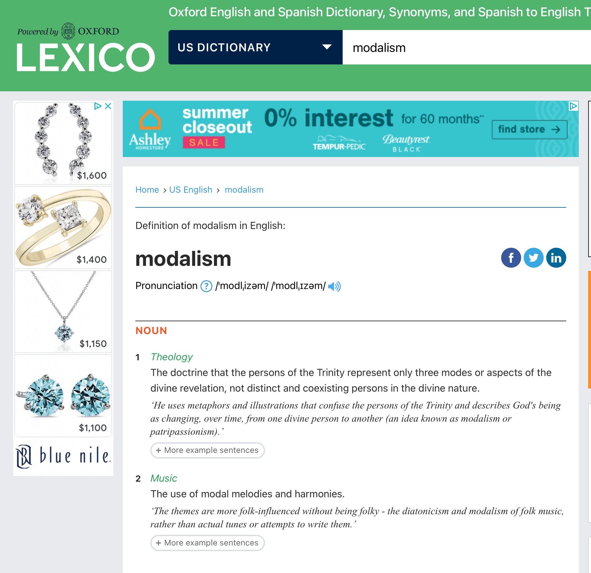 Oxford Dictionary on the false heresy of Modalism