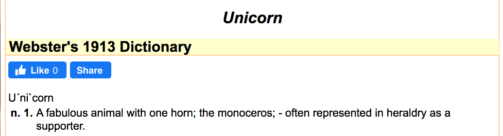 Unicorn Definition in 1913 Webster's Dictionary