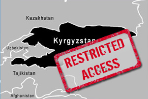 A map of Kyrgyzstan has a stamp reading Restricted Access over it.