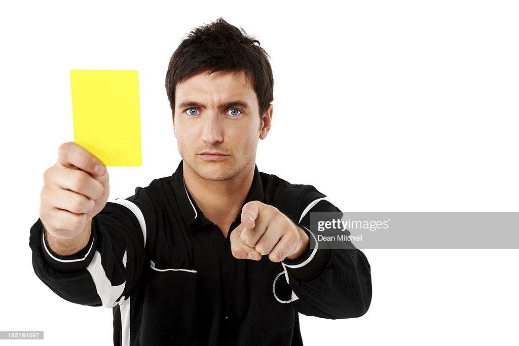 referee-showing-the-yellow-card-to-you-picture-id185284097